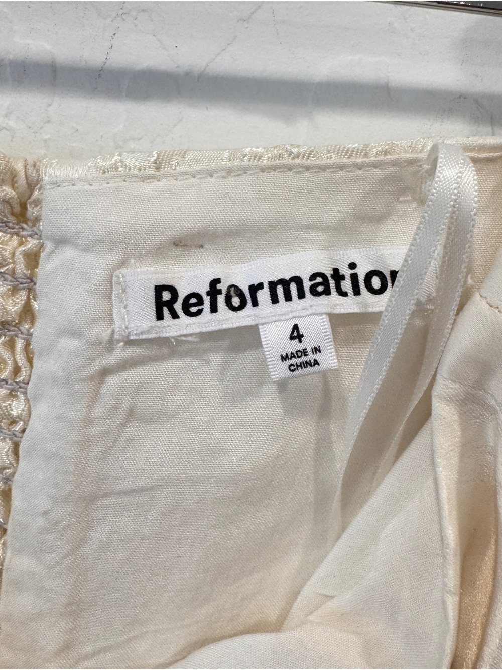 Reformation Giorgia Ivory brocade Tube Top Women’s 4 Smocked Back Quiet Luxury - Picture 5 of 6